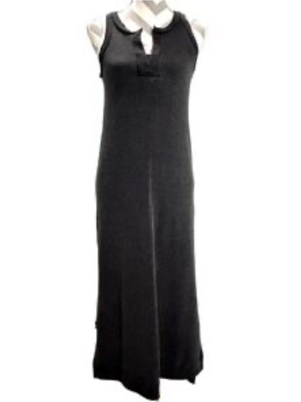 Anthropologie Black Sleeveless Maxi with Notch Neck